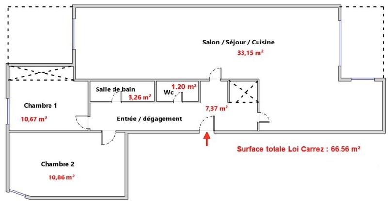 Appartement - 67 m² - 3 pièces