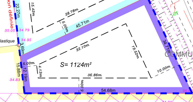Terrain constructible - 1 124 m²