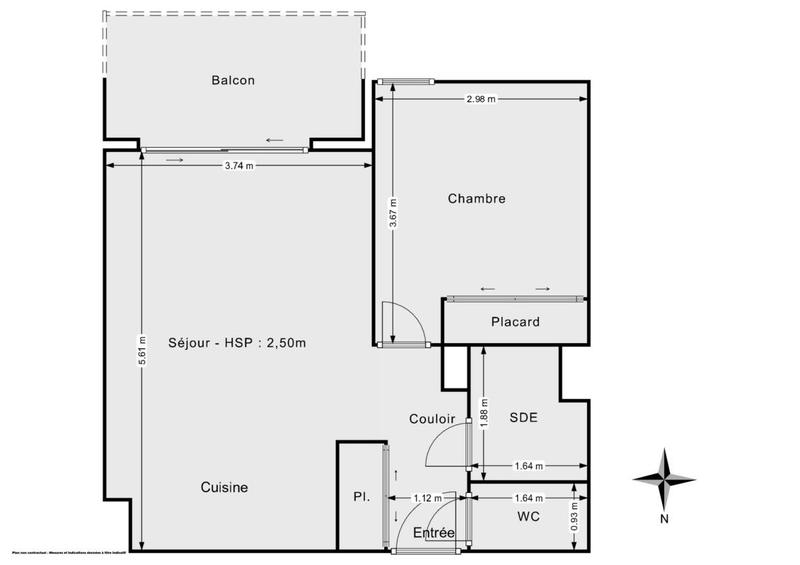 Appartement - 37 m² - 2 pièces