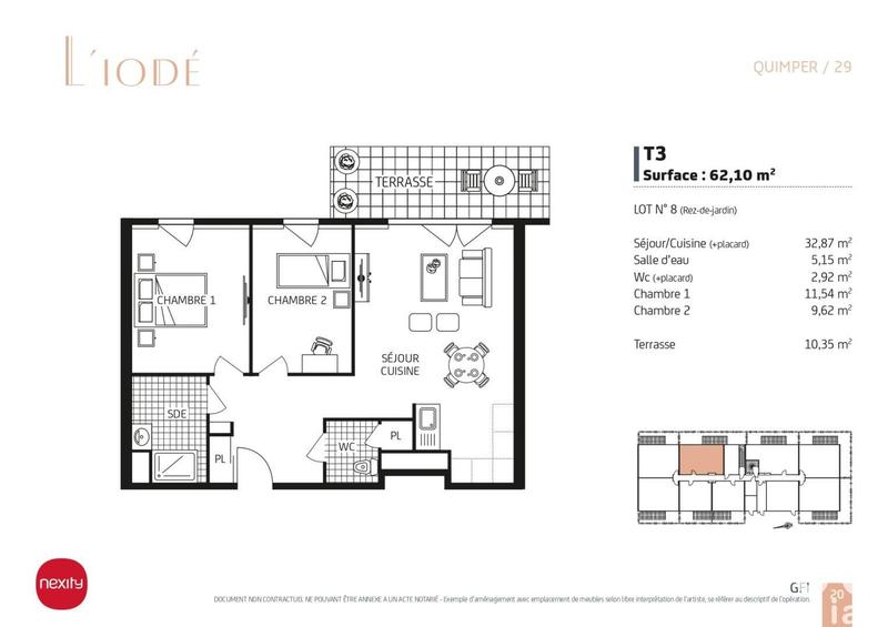 Appartement - 63 m² - 3 pièces
