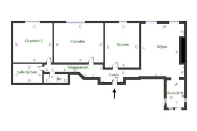 Appartement - 75 m² - 3 pièces