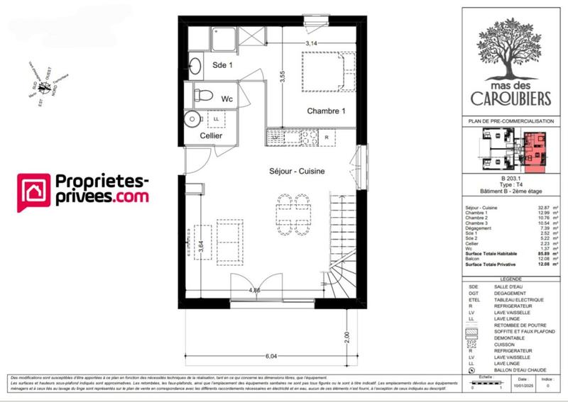 Appartement - 80 m² - 3 pièces