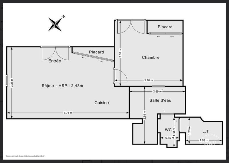 Appartement - 33 m² - 2 pièces