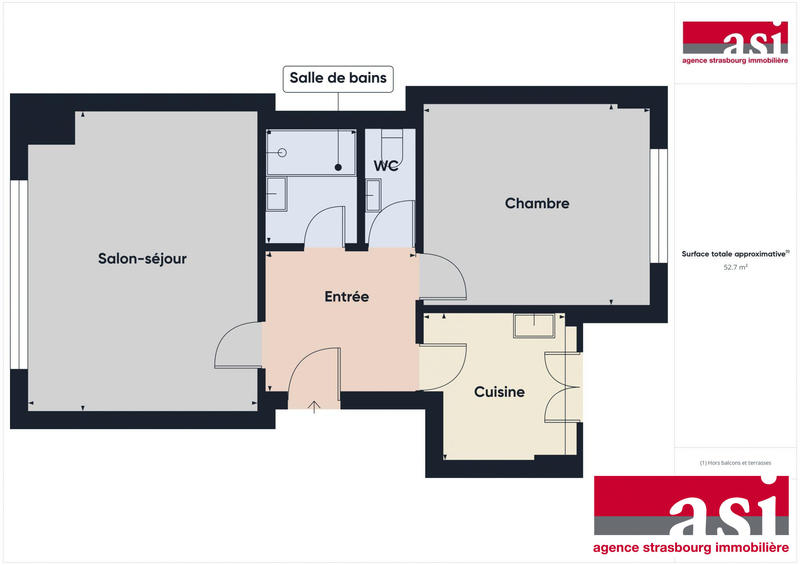 Appartement - 53 m² - 2 pièces