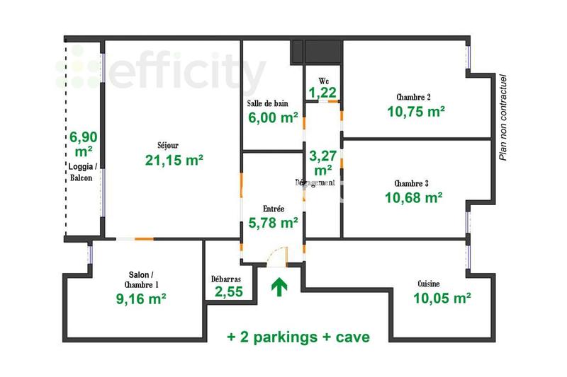 Appartement - 80 m² - 4 pièces