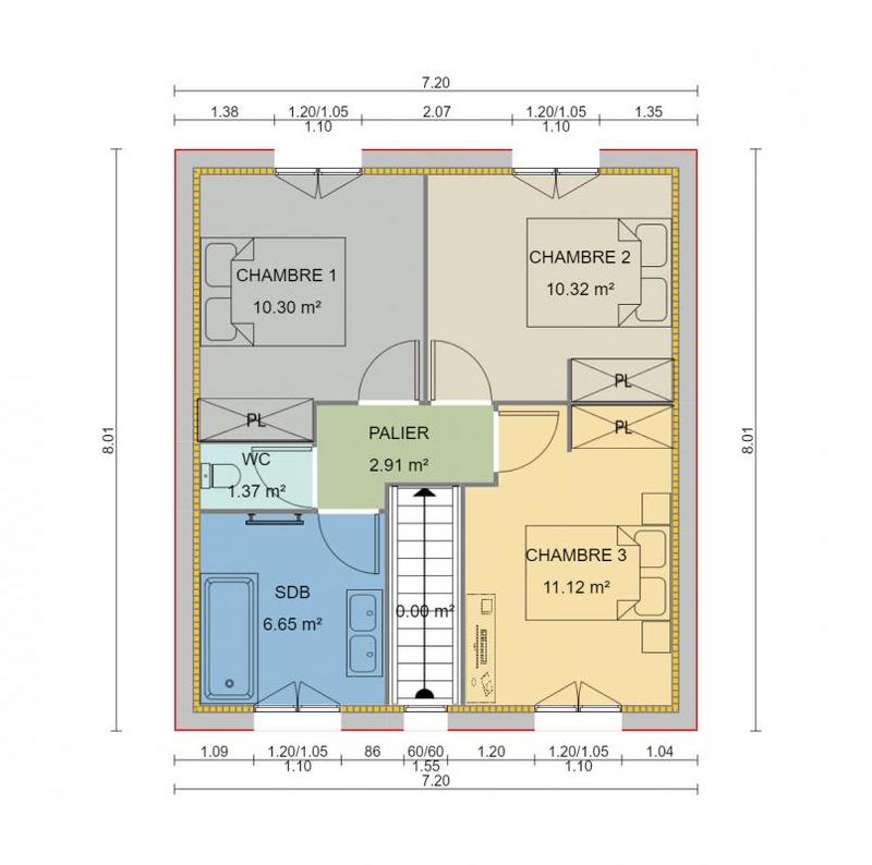 Maison - 86 m² - 1 pièce