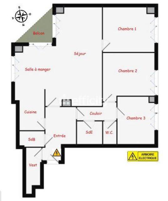 Appartement - 99 m² - 5 pièces