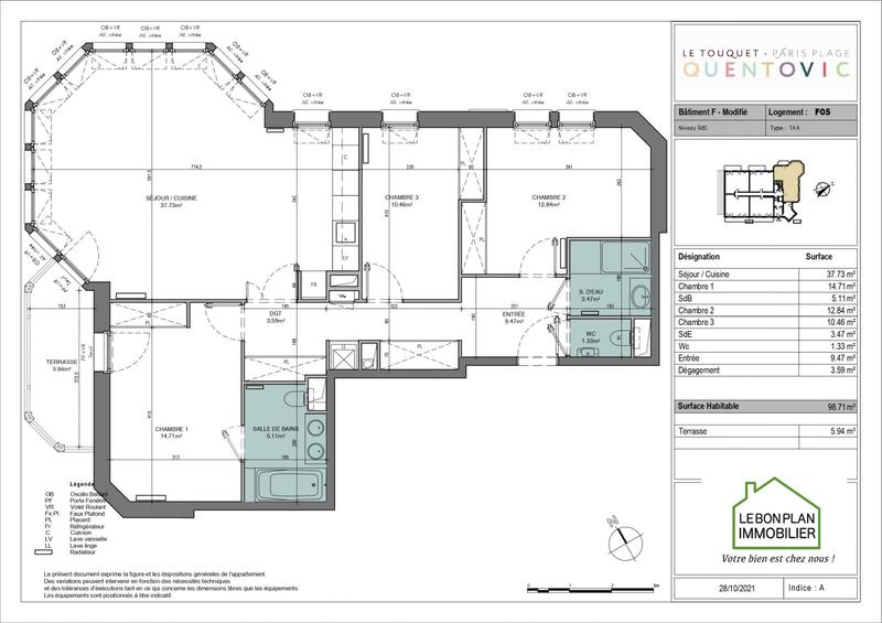 Appartement - 99 m² - 4 pièces