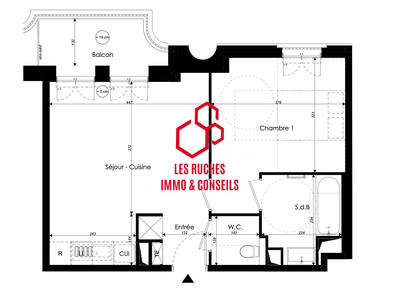 Appartement - 43 m² - 2 pièces