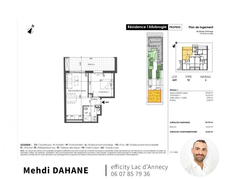 Appartement - 40 m² - 2 pièces