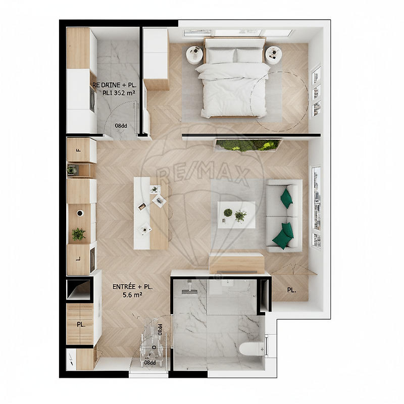 Appartement - 52 m² - 2 pièces