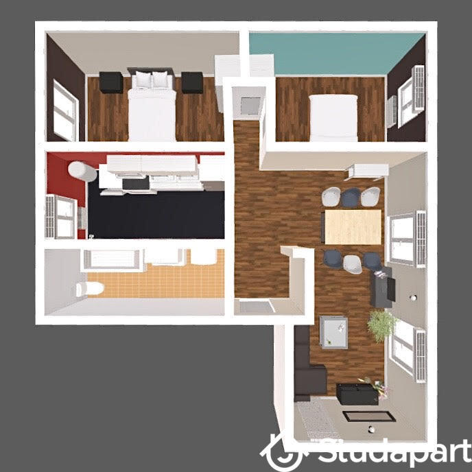 Chambre - 10 m² - 1 pièce