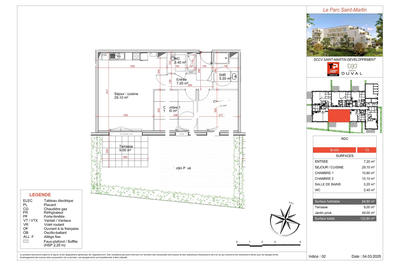 Appartement - 65 m² - 3 pièces