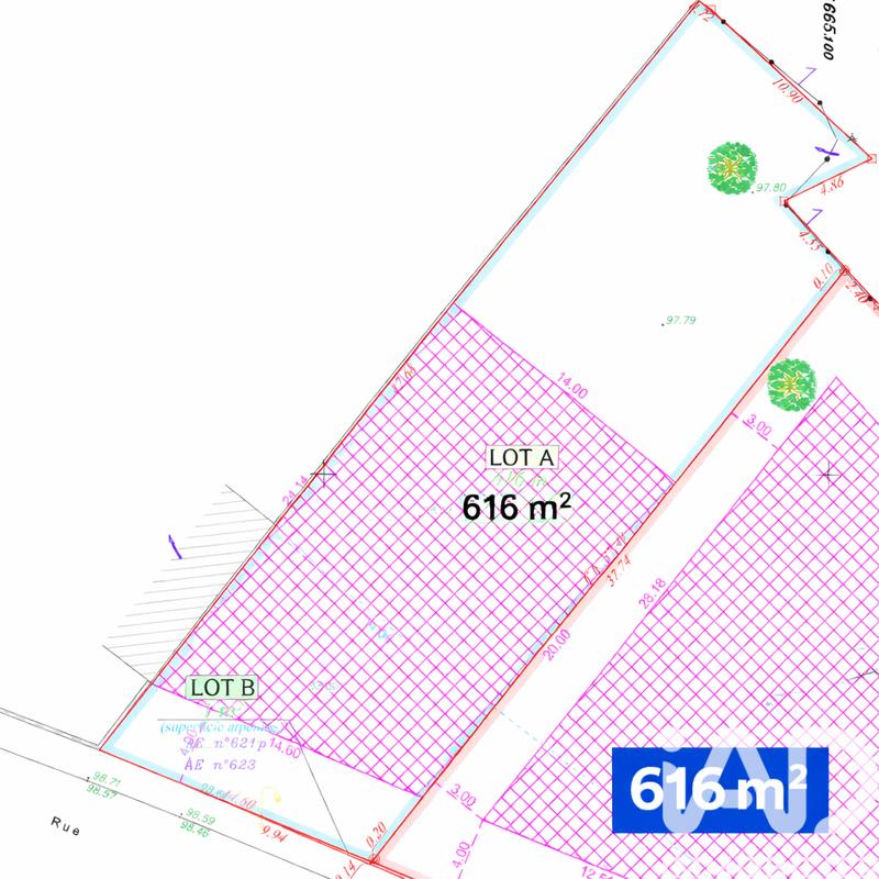 Terrain - 616 m²