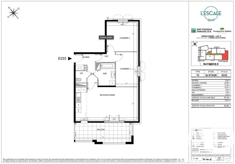 Appartement - 68 m² - 3 pièces