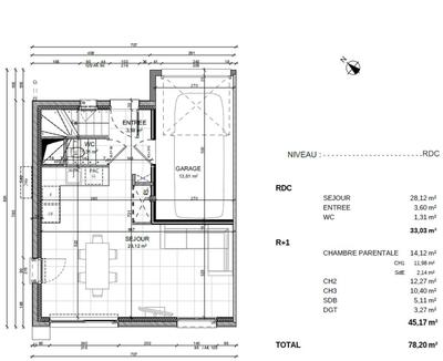 Maison - 78 m² - 4 pièces