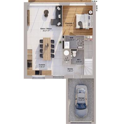 Maison - 110 m² - 6 pièces