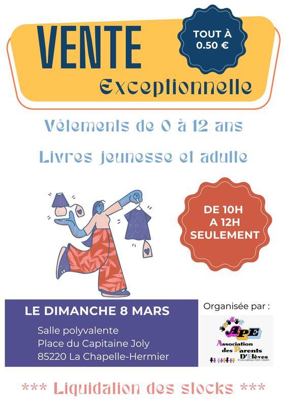 Vente de vêtements et livres