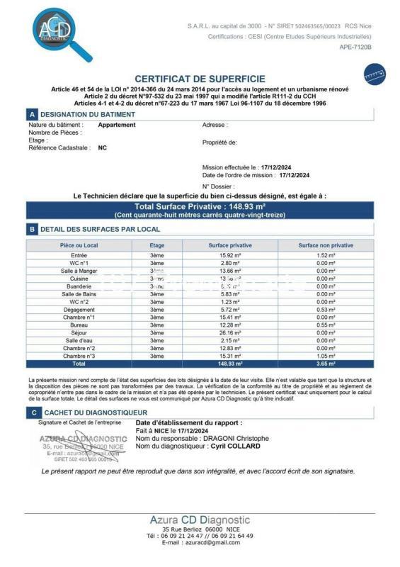 Appartement - 149 m² - 6 pièces