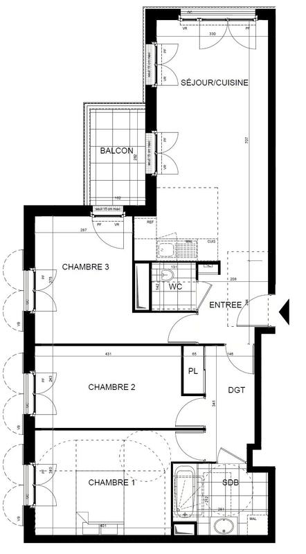 Appartement - 79 m² - 4 pièces