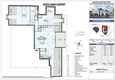 Appartement - 95 m² - 3 pièces
