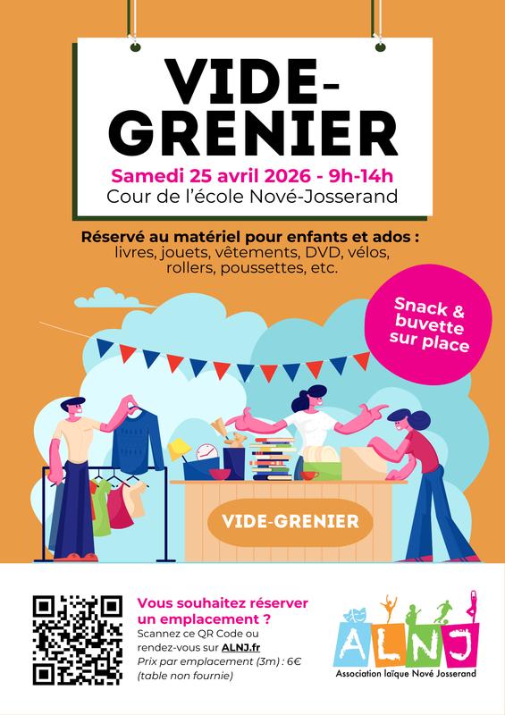 Vide Grenier Enfants - Ecole Nové Josserand Lyon 3ième - Samedi 25 avril 2026