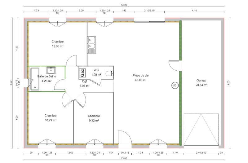 Maison - 79 m² - 4 pièces