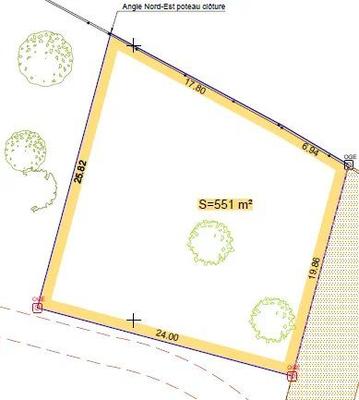 Terrain - 551 m²