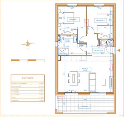 Appartement - 65 m² - 3 pièces