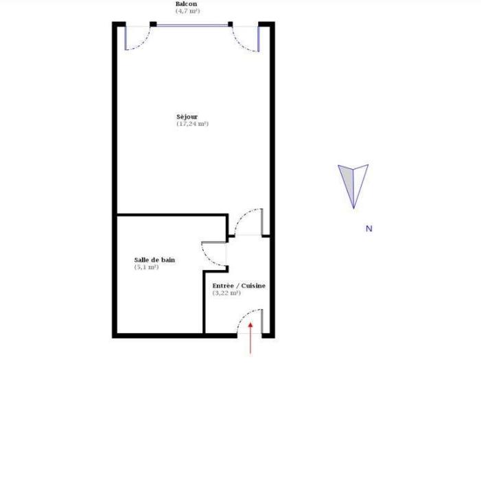 Appartement - 26 m² - 1 pièce