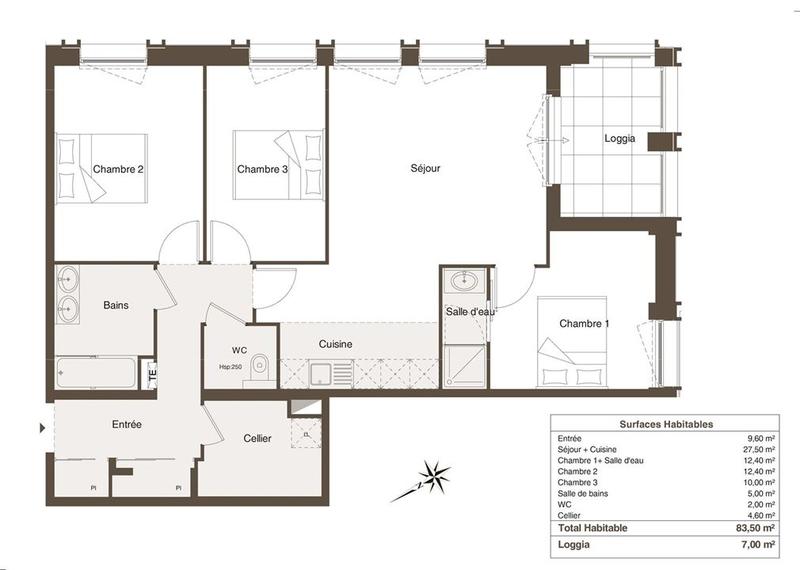 Appartement - 84 m² - 4 pièces