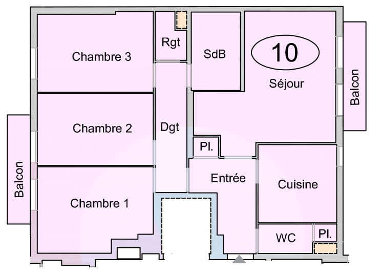 Appartement - 77 m² - 4 pièces