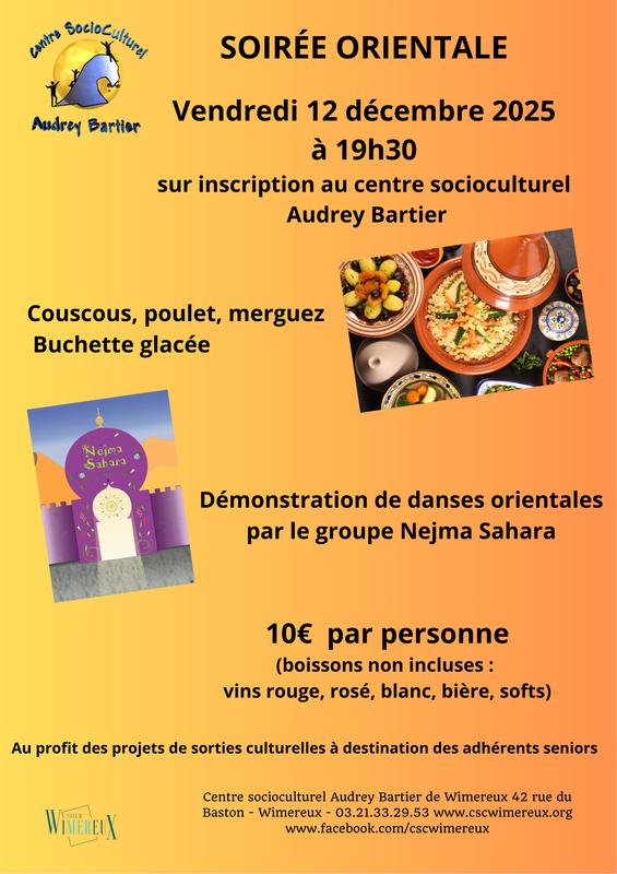 Centre Audrey Bartier : Soirée orientale