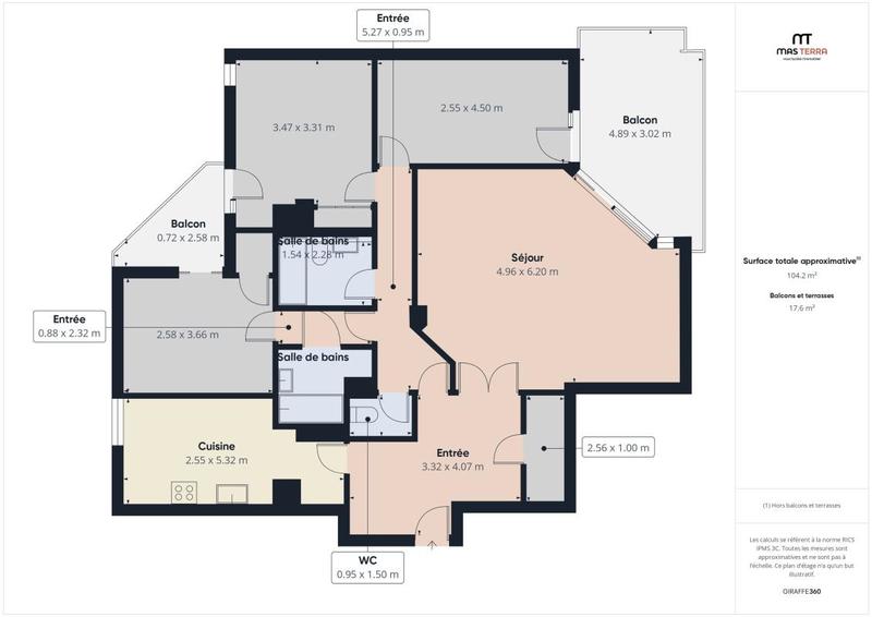 Appartement - 105 m² - 4 pièces