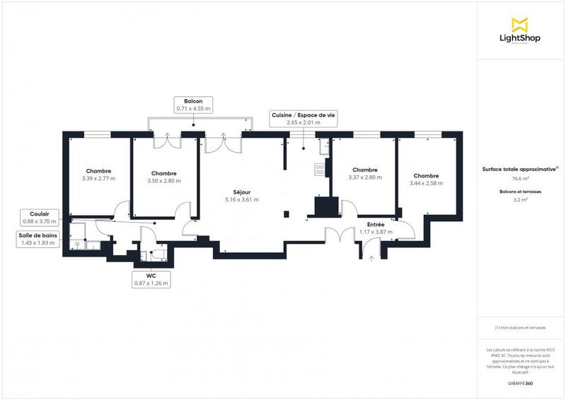 Appartement - 79 m² - 5 pièces
