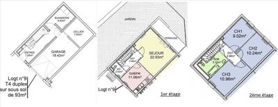 Maison - 93 m² - 4 pièces