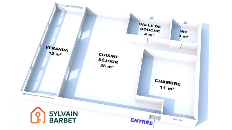 Appartement - 60 m² - 2 pièces