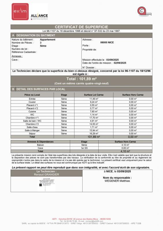 Appartement - 101 m² - 3 pièces