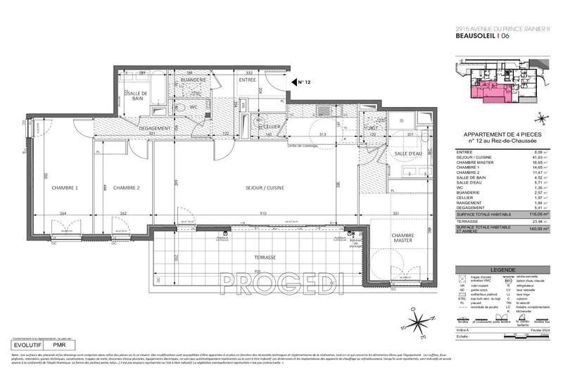 Appartement - 116 m² - 4 pièces