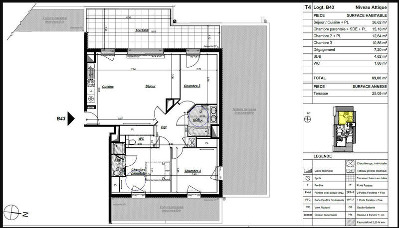 Appartement - 89 m² - 4 pièces