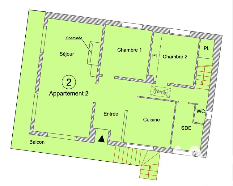 Appartement - 85 m² - 3 pièces