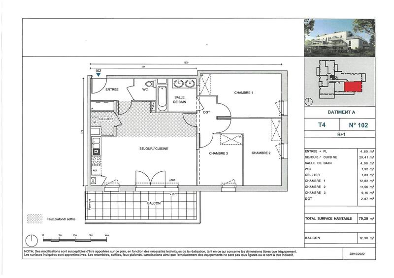 Appartement - 79 m² - 4 pièces