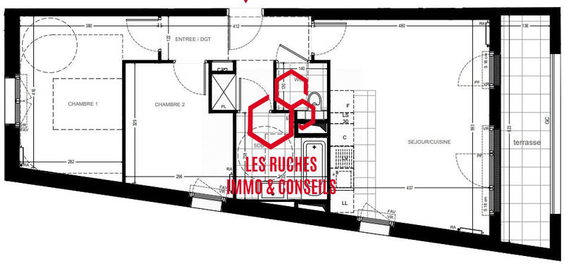 Appartement - 62 m² - 3 pièces