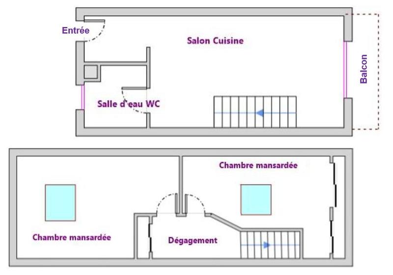 Appartement - 65 m² - 3 pièces