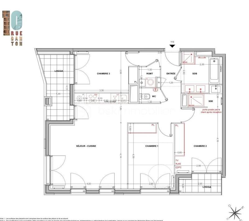 Appartement - 85 m² - 4 pièces