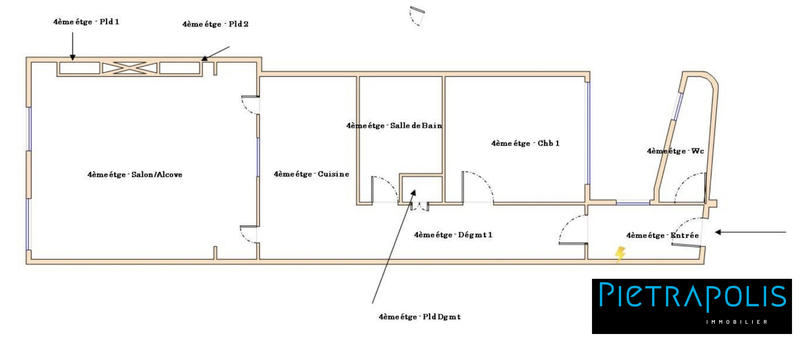 Appartement - 61 m² - 2 pièces