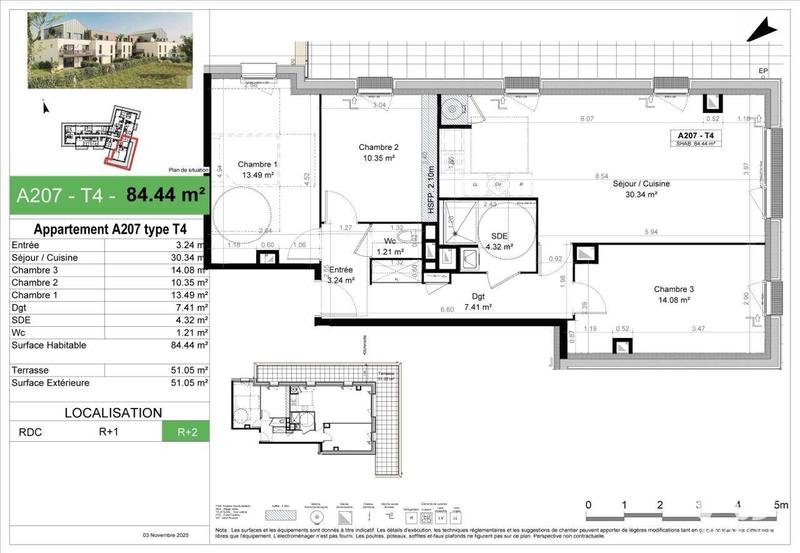 Appartement - 84 m² - 4 pièces