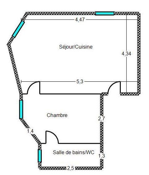 Appartement - 38 m² - 2 pièces