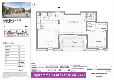 Duplex - 138 m² - 5 pièces