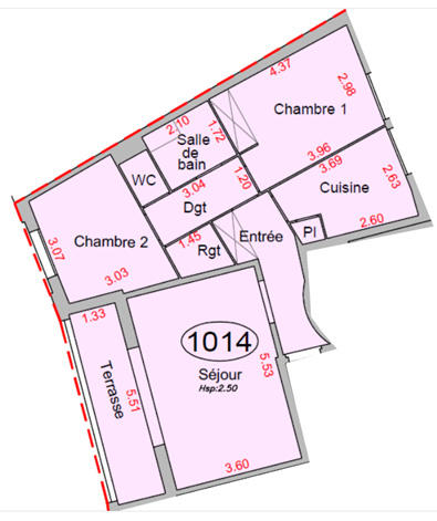 Appartement - 66 m² - 3 pièces